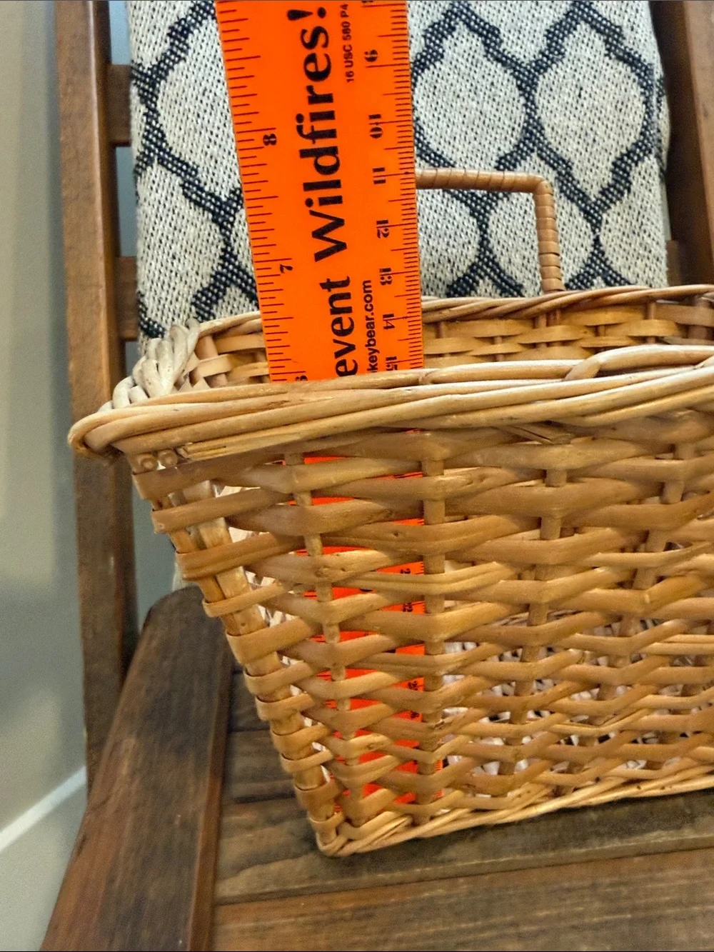 Woven Wicker Basket With Handle Natural Storage Basket Farmhouse Decor Cottage